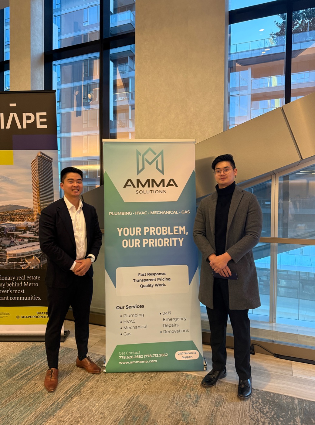 The owners of AMMA Solutions at a Vancouver industry event